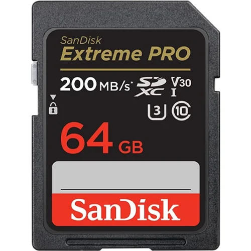 کارت حافظه SDXC سن دیسک مدل SDSDXXU Extreme Pro V30 کلاس 10 استاندارد UHS-I U3 سرعت 200mbps ظرفیت 64 گیگابایت