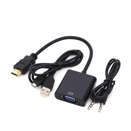 مبدل HDMI به VGA مچر با کابل صدا طول ۲۰ سانتیمتر و پاور