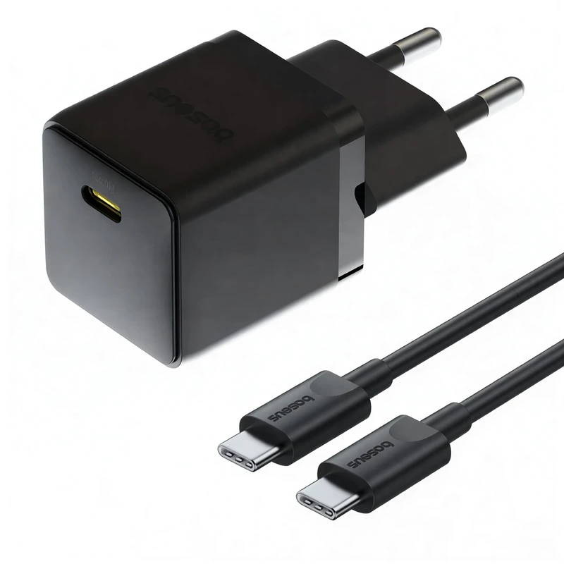 شارژر دیواری 20 وات باسئوس مدل Palm 20W به همراه کابل USB-C