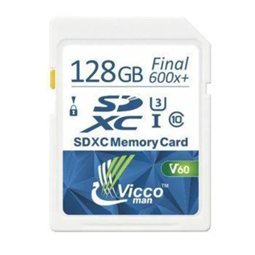 کارت حافظه SDXC ویکومن مدل Extra 600X FINAL V60 کلاس 10 استاندارد U3 سرعت 90MB/S ظرفیت 128 گیگابایت