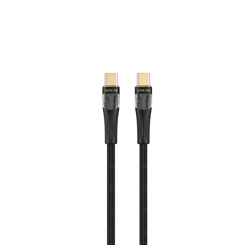 کابل تبدیل USB-C به USB-C گرین لاین مدل Transparent GNTRBRCTCBK طول ۱ متر