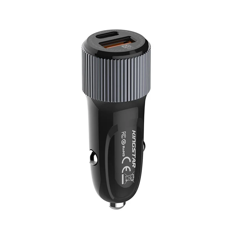 شارژر فندکی 38 وات کینگ استار مدل KC135i PD به همراه کابل USB-C به لایتنینگ