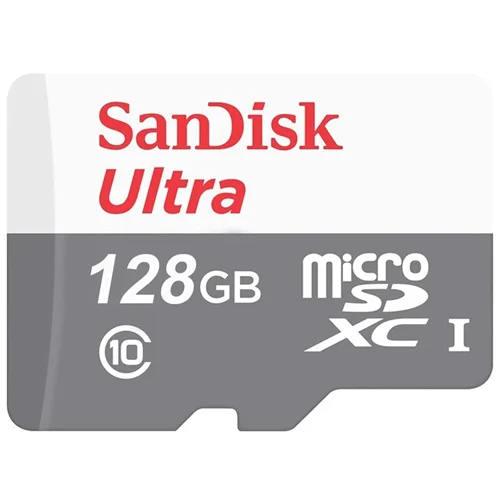 کارت حافظه microSDXC سن دیسک مدل Ultra SDSQUNR کلاس 10 استاندارد UHS-I U1 سرعت 100MBps ظرفیت 128 گیگابایت