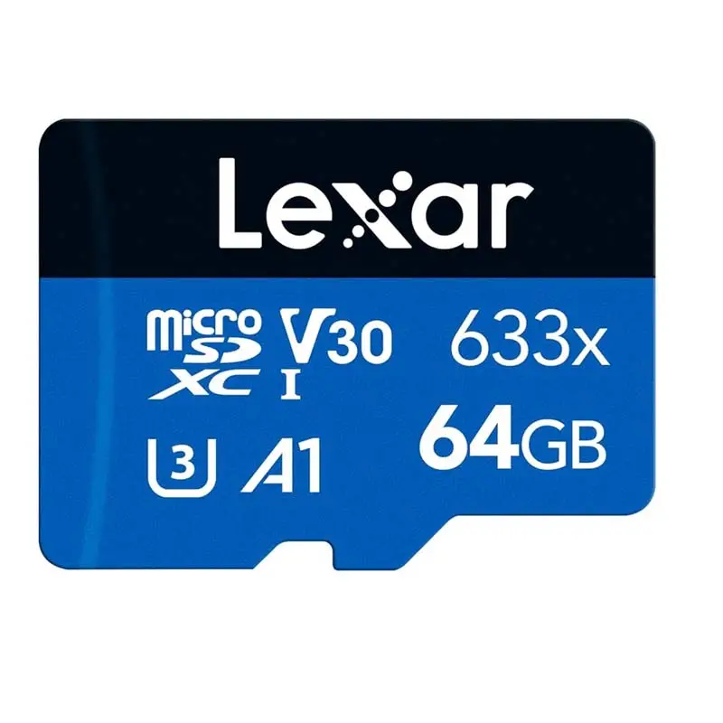 کارت حافظه microSDXC لکسار مدل C10 U3 V30 633X 100MB BLUE SERIES ظرفیت 64GB