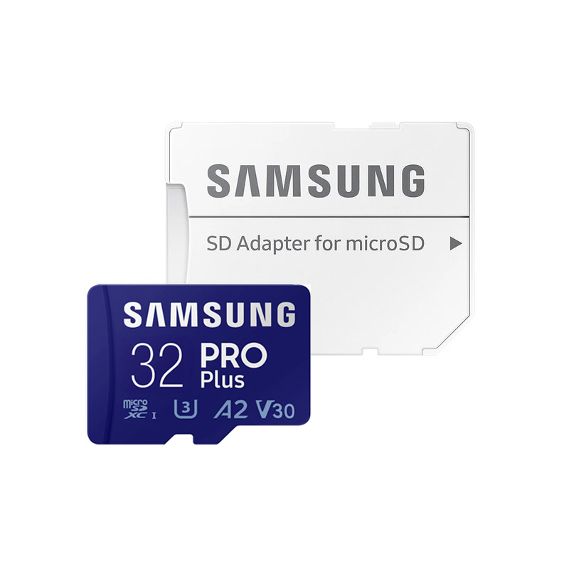 کارت حافظه MicroSDXC سامسونگ مدل Samsung PRO PLUS UHS-I U3 A2 V30 ظرفیت 32 گیگابایت به همراه آداپتور SD