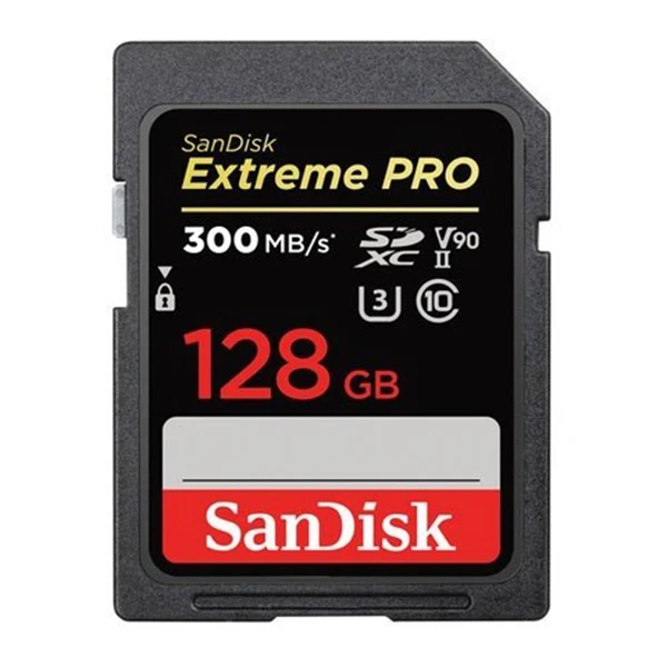 کارت حافظه SDXC سن دیسک مدل Extreme Pro V30 کلاس 10 استاندارد UHS-I U3 8k سرعت 300mbps ظرفیت 128 گیگابایت
