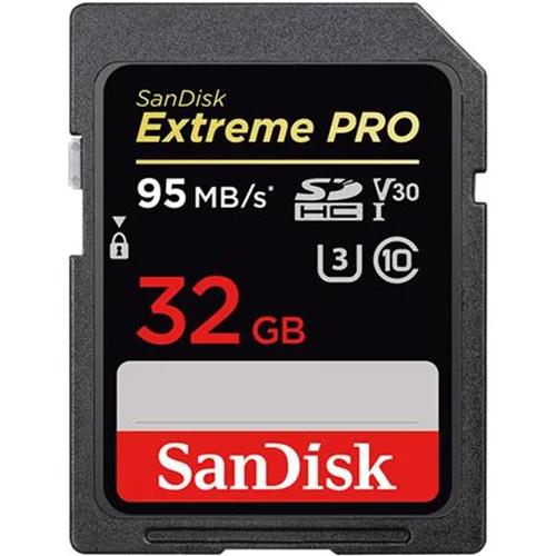 کارت حافظه SDHC سن دیسک مدل Extreme PRO SDSDXXG کلاس 10 استاندارد V30 U3 سرعت 95MB ظرفیت 32 گیگابایت