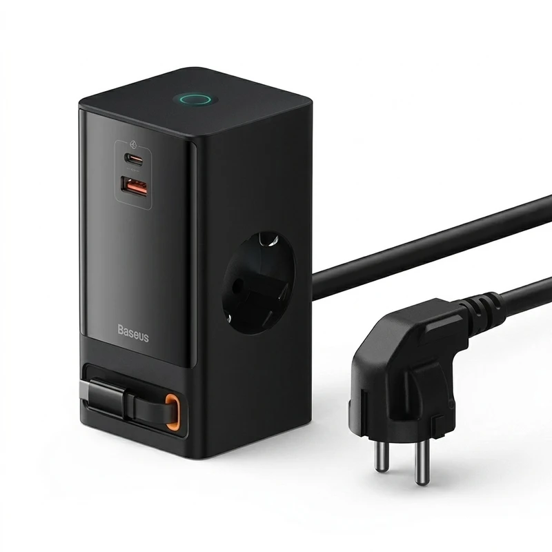 شارژر رومیزی 5 پورت 65 وات باسئوس مدل POWER COMBO TOWER POWERSTRIP