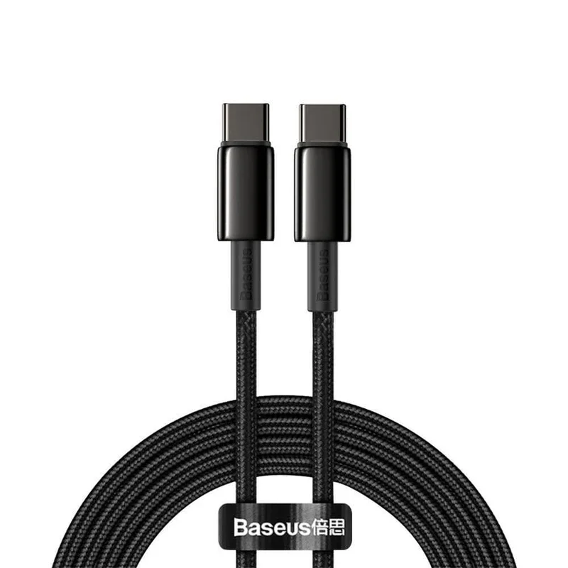 کابل TYPE-C به TYPE-C باسئوس مدل BASEUS TUNGSTEN طول 1 متر با توان 100 وات