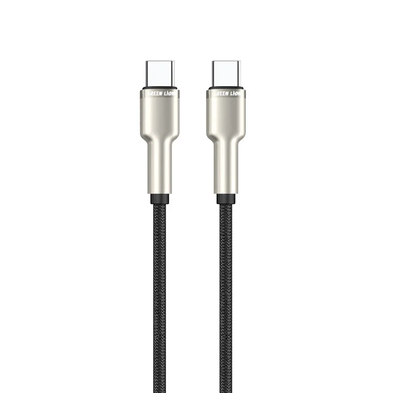 کابل تبدیل USB-C به USB-C گرین لاین مدل  Braided GN60BRC2CBK طول ۱ متر